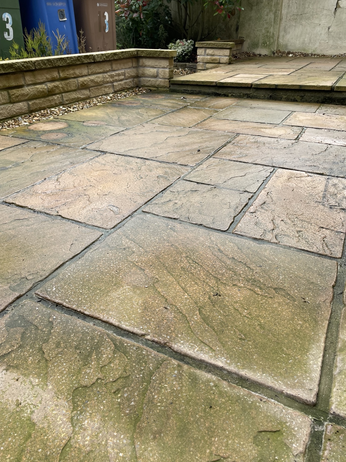 Before · The colour in the patio, uncovered
