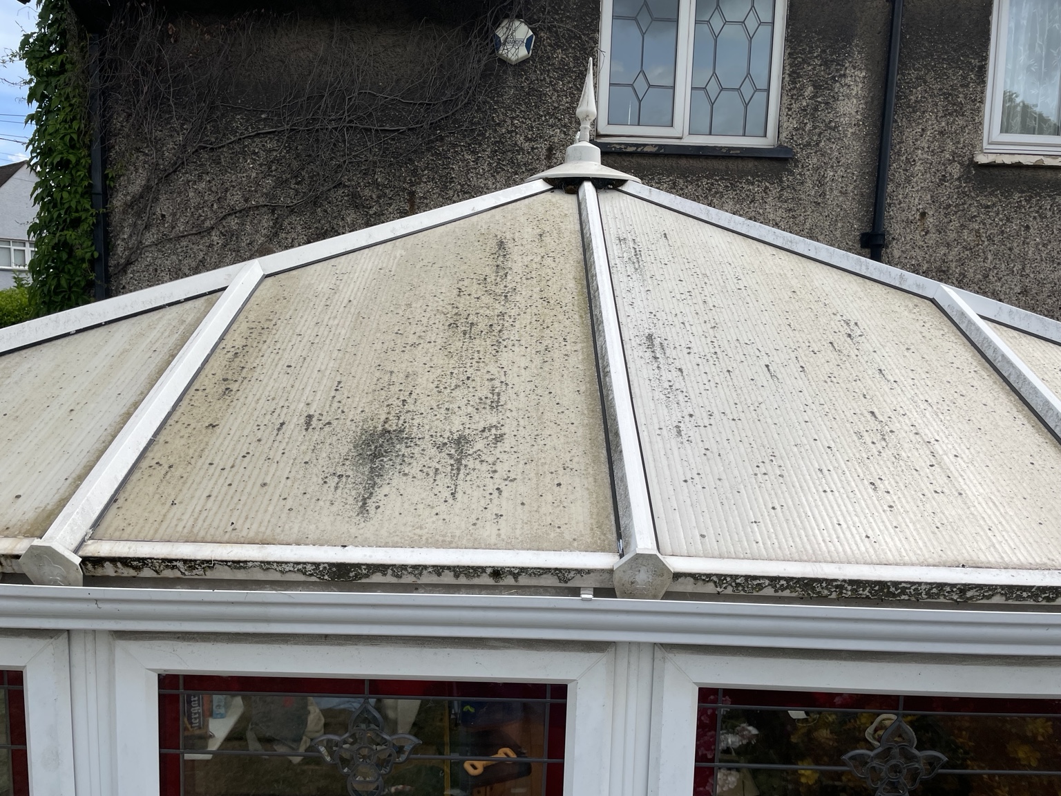 Before · Conservatory roof: the front view