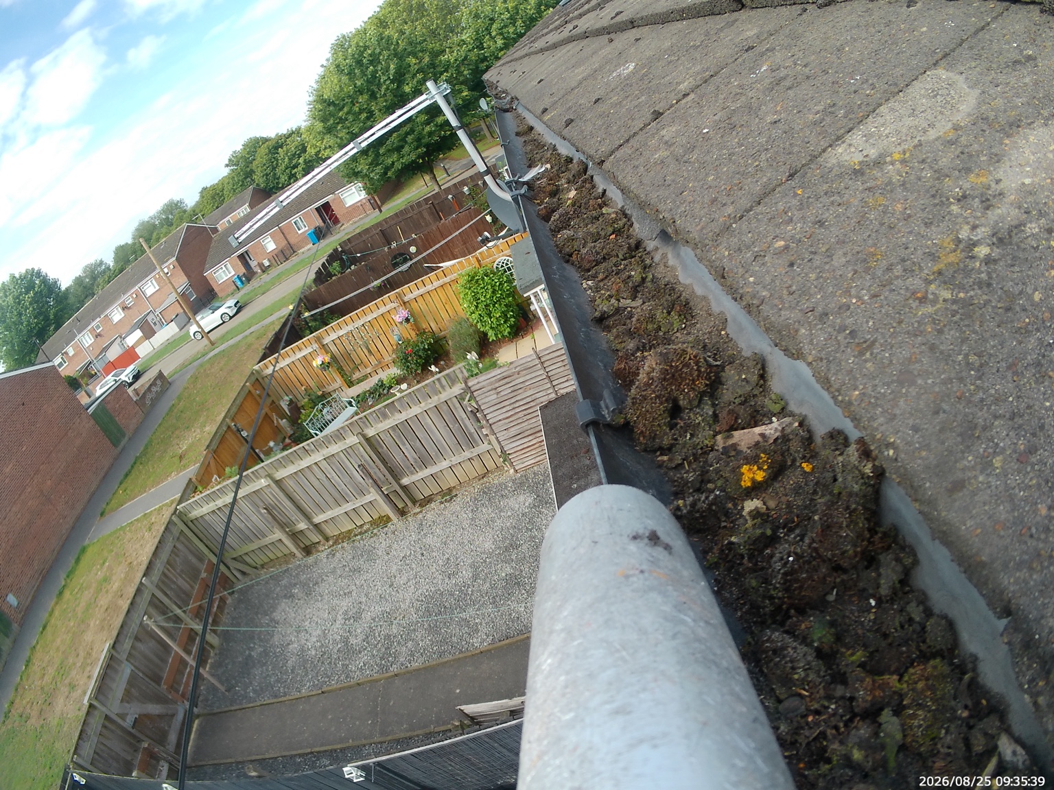 Before · A clear gutter channel